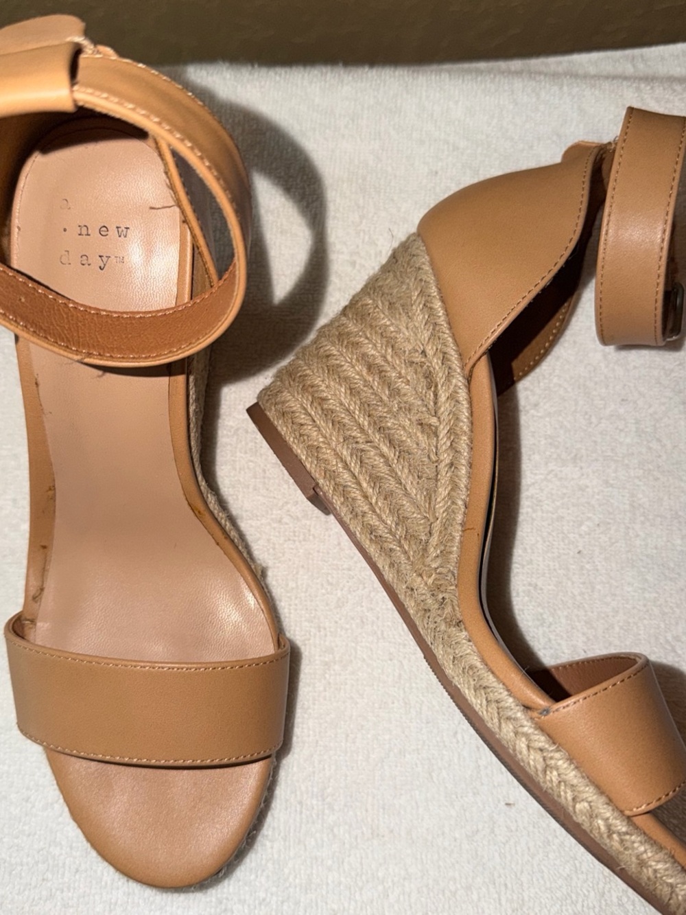 a new day Tan Espadrille Jute Wedge Sandals